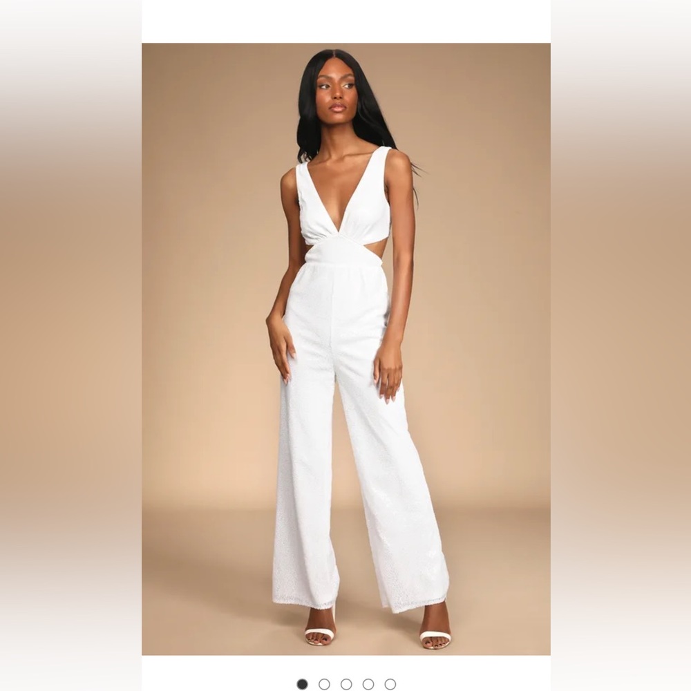White sequin jumpsuit